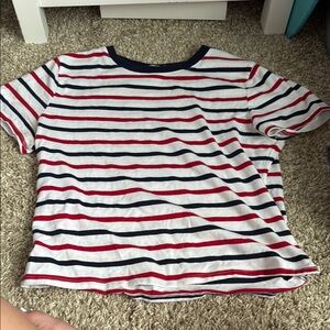 Eye Candy Red and Blue Striped Tee Short Sleeve